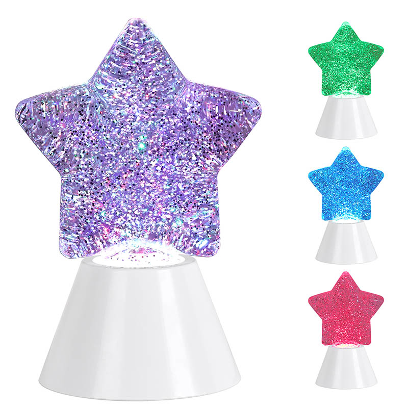 Kid Glitter Liquid Night Light s bielym základom