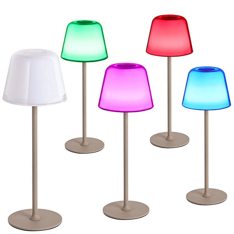 LED stolová lampa s odtieňom húb RGB