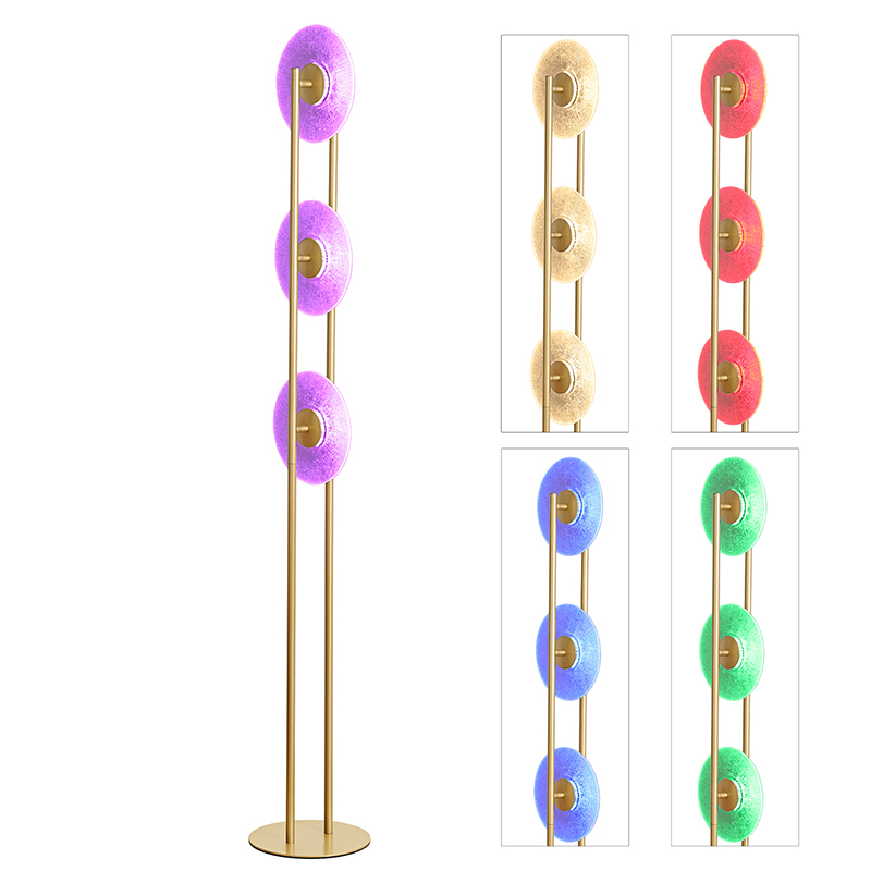 LED RGB stojaca lampa s 3 diskami