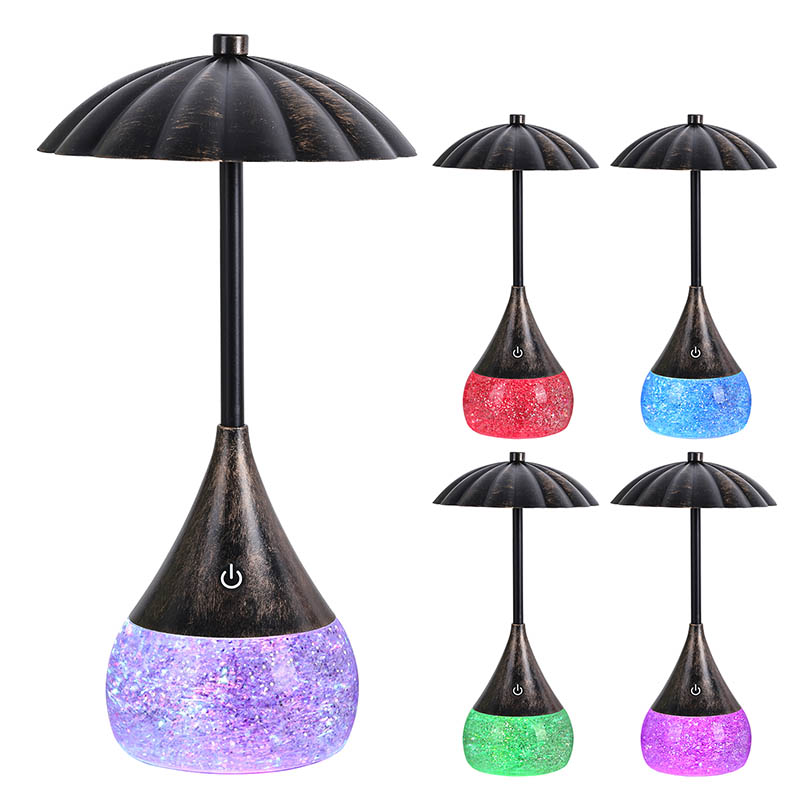 Prírodné svetlo LED Desk Lamp s fľašou RGB Glitter Fľaša