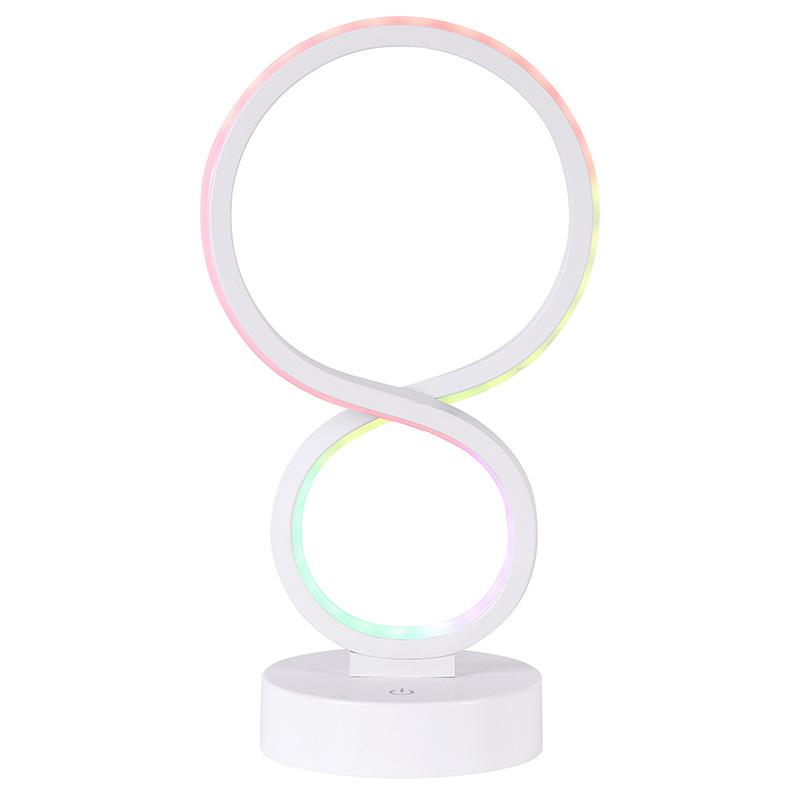 RGB svetelná LED stolná lampa s 8 tienidlami