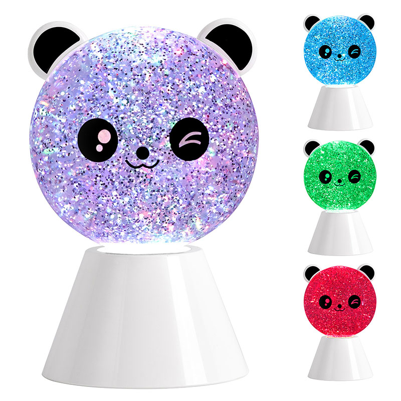 Nočná lampa Smile Panda s RGB Glitter Liquid